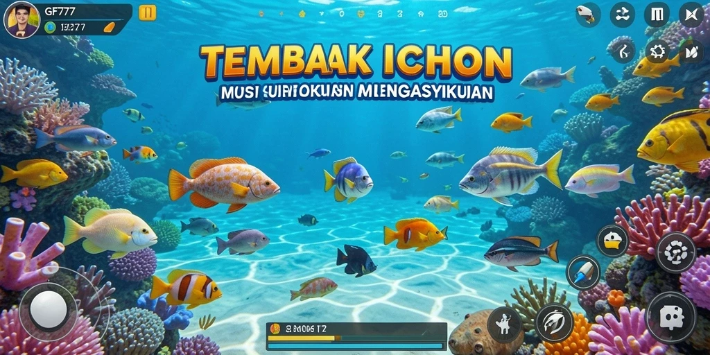 Tampilan gameplay seru dari GF777 saat menangkap ikan.