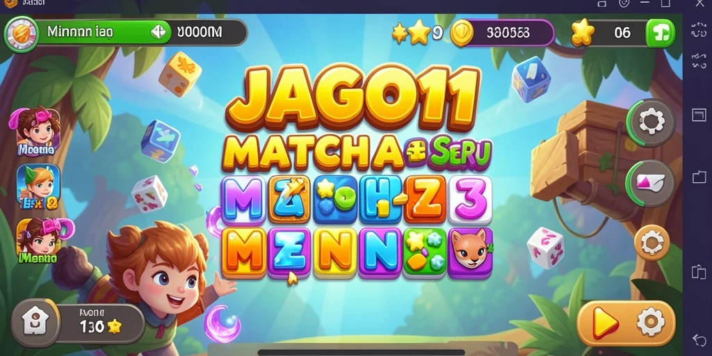 Screenshot JAGO11 menunjukkan gameplay Match-3 yang seru.