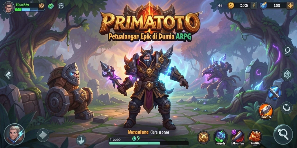 Tampilan gameplay PRIMATOTO dengan aksi pertempuran yang seru.