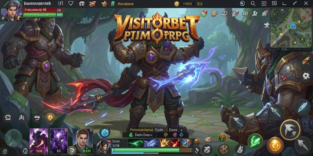 Tampilan gameplay epik dan karakter yang beragam dalam VISITORBET.